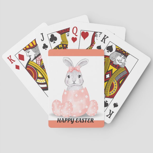 Easter Bunny Jigsaw Puzzle Bicycle Playing Cards (Back)