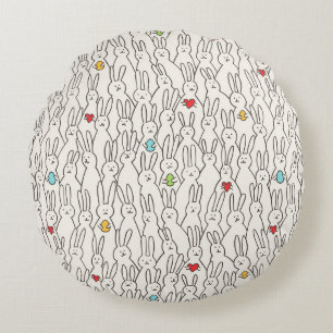 Easter Bunny: Joyful Seamless Fun. Round Cushion