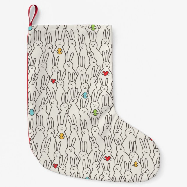Easter Bunny: Joyful Seamless Fun. Small Christmas Stocking (Front)