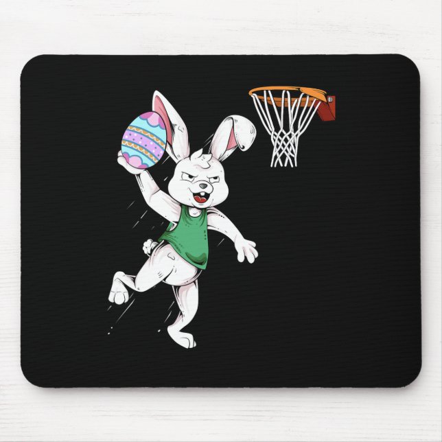 Easter Bunny Kids Boys Men Rabbit Dunking Basketba Mouse Pad (Front)