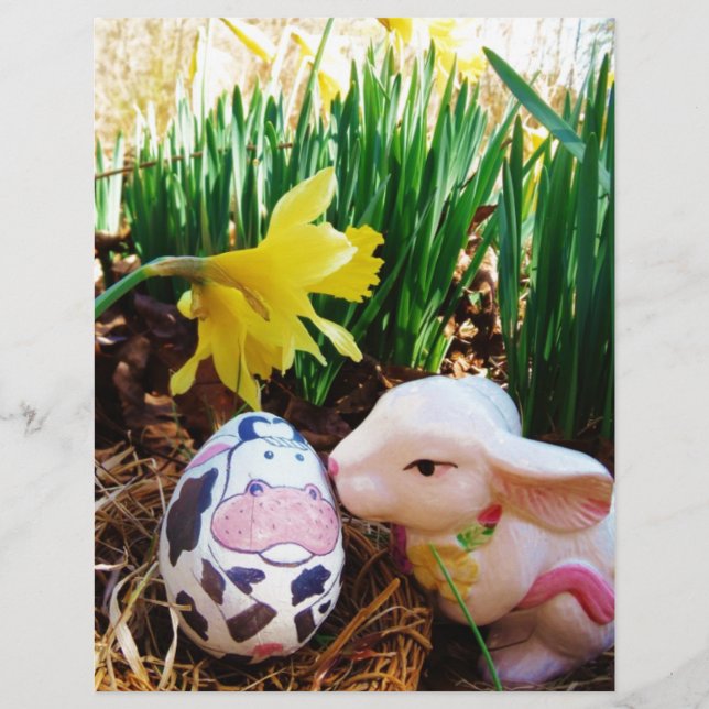 Easter Bunny kissing Cow Egg (Front)