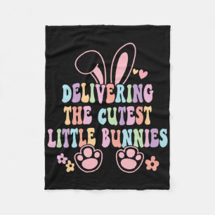 Easter Bunny Labor And Delivery Nurse Mother Fleece Blanket
