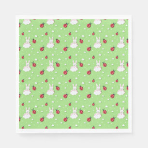 Easter Bunny & Ladybugs Pattern Cut-out Paper Napkin
