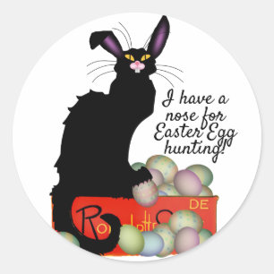 Easter Bunny Le Chat Noir Classic Round Sticker