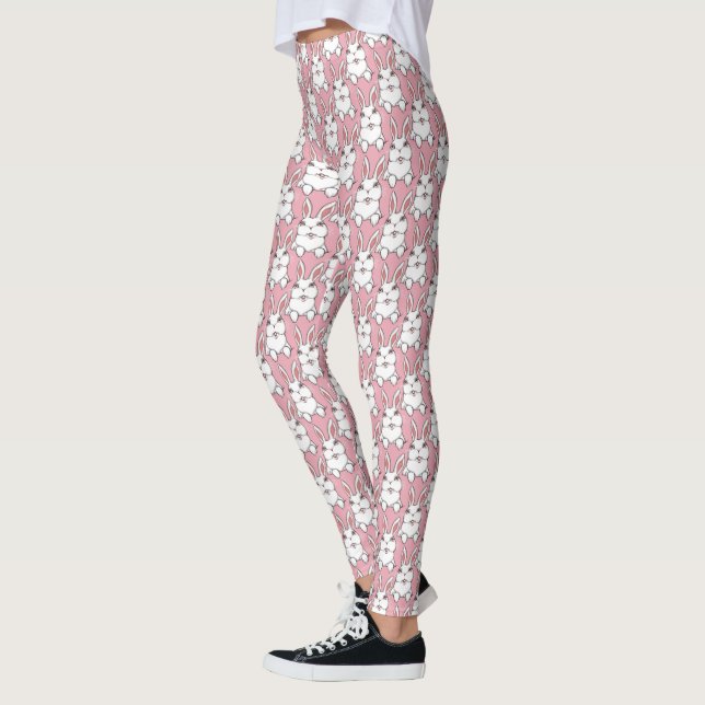Easter Bunny Leggings Black Easter Legging Pants (Left)