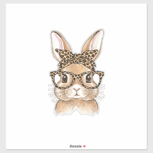 Easter Bunny Leopard Glasses Bandanna Rabbit Women (Sheet)