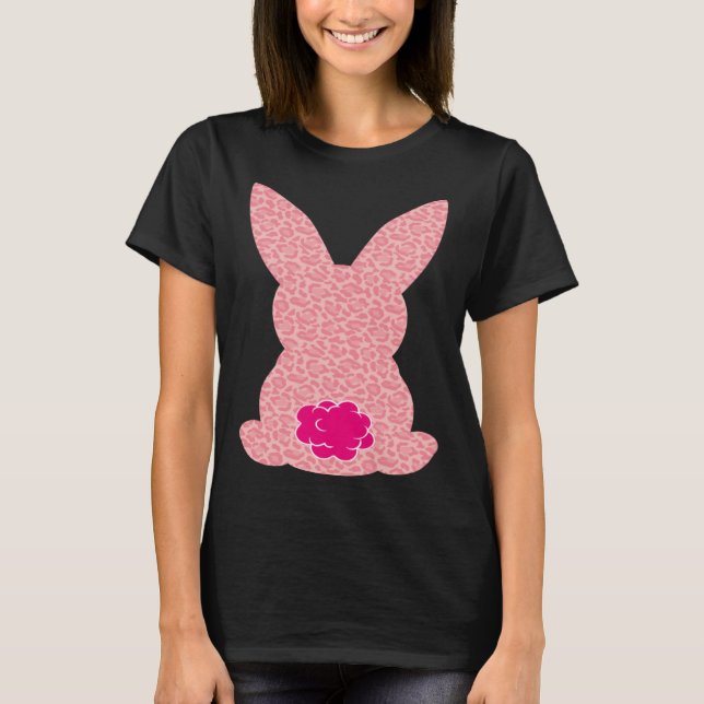 Easter Bunny Leopard Pattern Girls Women T-Shirt (Front)