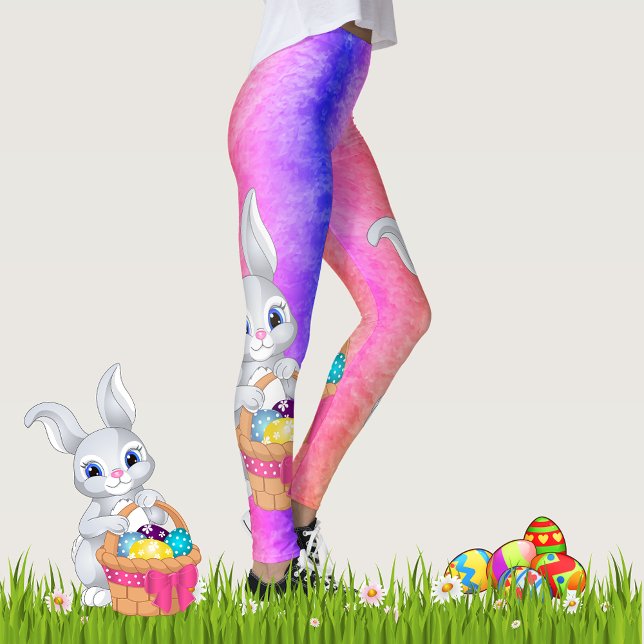 Easter Bunny Let's Dye Eggs Colourful Fun Leggings (Creator Uploaded)