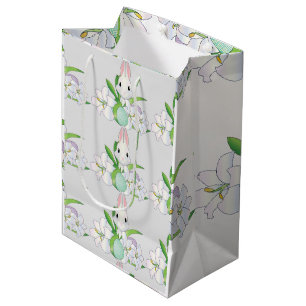 Easter Bunny Lilies   Medium Gift Bag