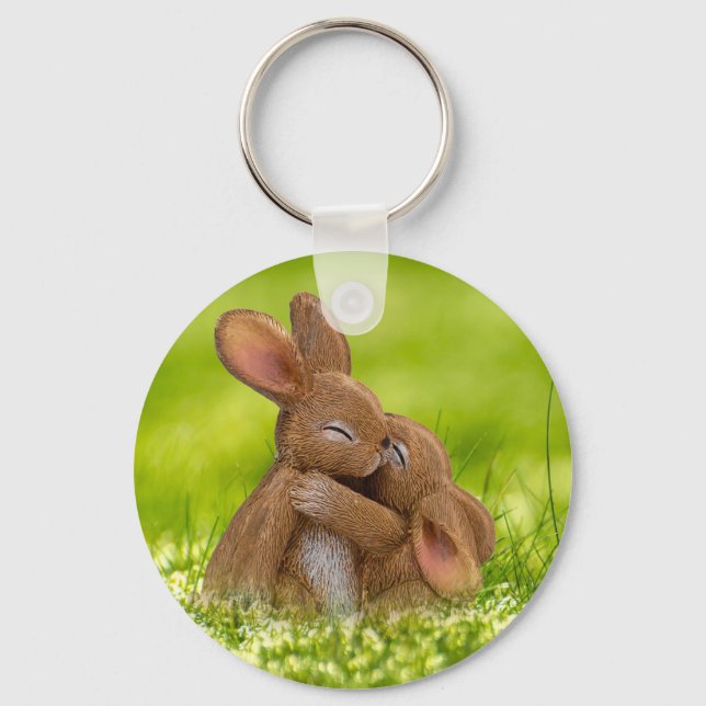 Easter Bunny Lovers Key Ring (Front)