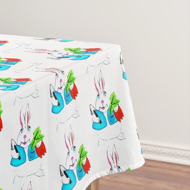 EASTER BUNNY LOVES CARROTS TABLECLOTH (In Situ)