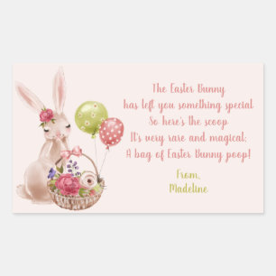 Easter Bunny Magical Poop Candy Sticker Label
