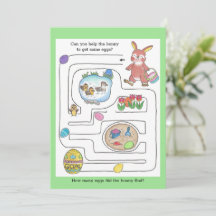 Easter Bunny Maze & Colouring Page Activity Card 