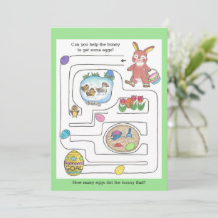 Easter Bunny Maze & Colouring Page Activity Card