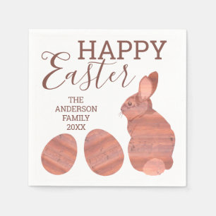 Easter Bunny Modern Rustic Party Decorative Napkin