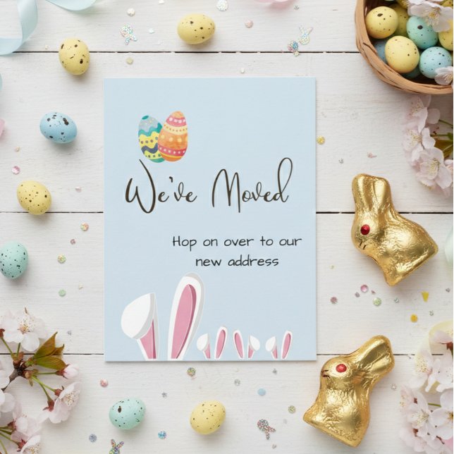 Easter Bunny Moving Announcement New Address Postcard (Creator Uploaded)