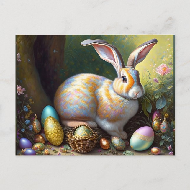 easter bunny old style postcard (Front)