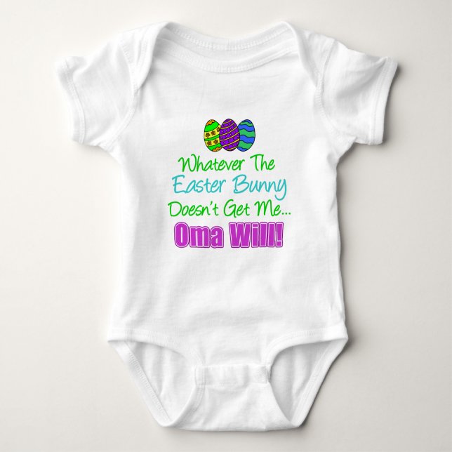 Easter Bunny Oma Will Baby Bodysuit (Front)