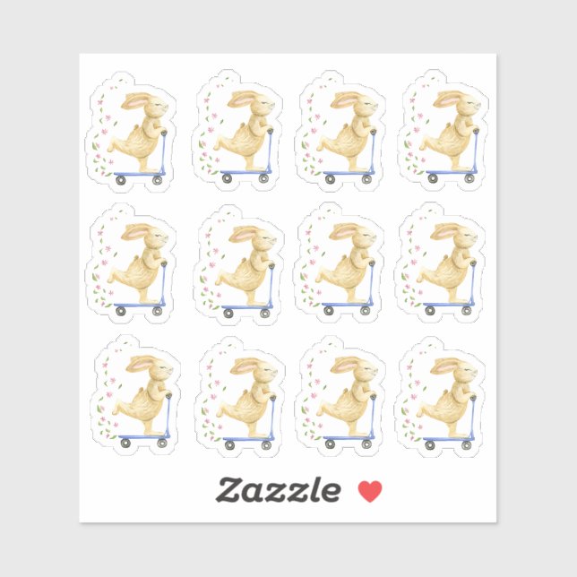 Easter Bunny On A Scooter (Sheet)