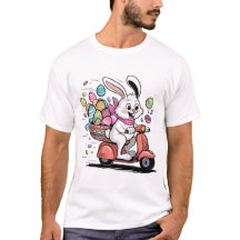 Easter Bunny on Scooter Tshirt