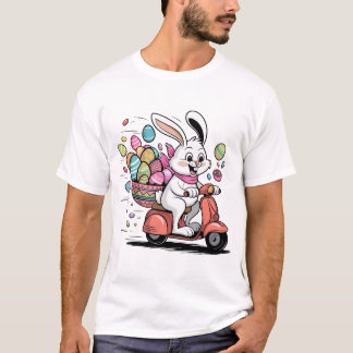 Easter Bunny on Scooter Tshirt
