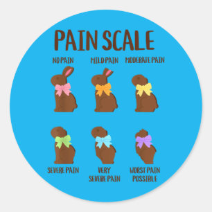Easter Bunny Pain Scale Chart Funny Registered Classic Round Sticker