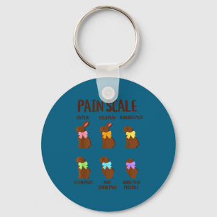 Easter bunny pain scale chart funny registered key ring