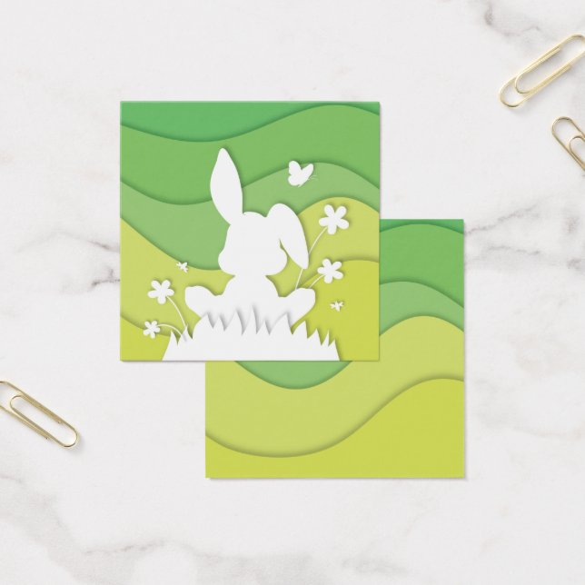 Easter bunny paper cut green nature spring  (Office)