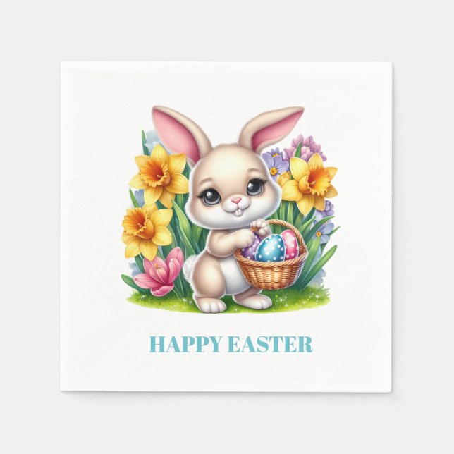 Easter Bunny Paper Napkins (Front)
