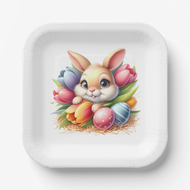 Easter Bunny  Paper Plate (Front)