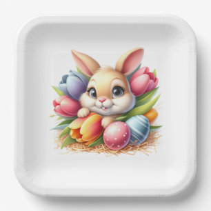 Easter Bunny Paper Plate