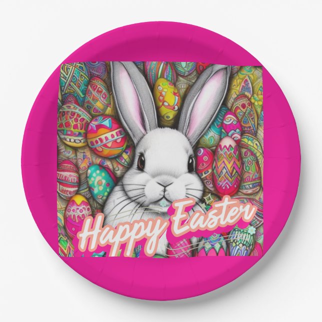 Easter Bunny Paper Plate (Front)