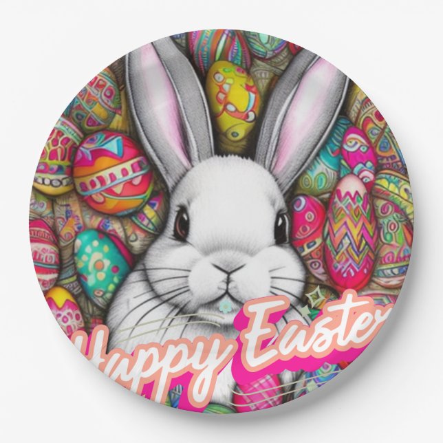 Easter Bunny Paper Plate (Front)