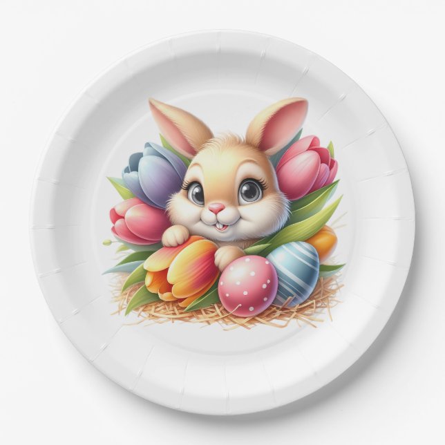 Easter Bunny  Paper Plate (Front)