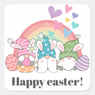 Easter Bunny Parade" Festival Square Sticker