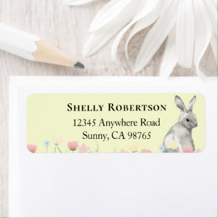 Easter Bunny Pastel Yellow Address Labels