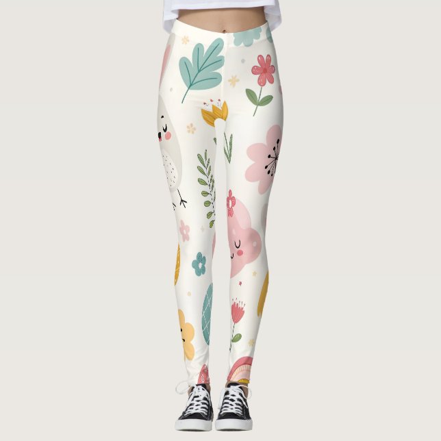 Easter Bunny Pattern Leggings (Front)