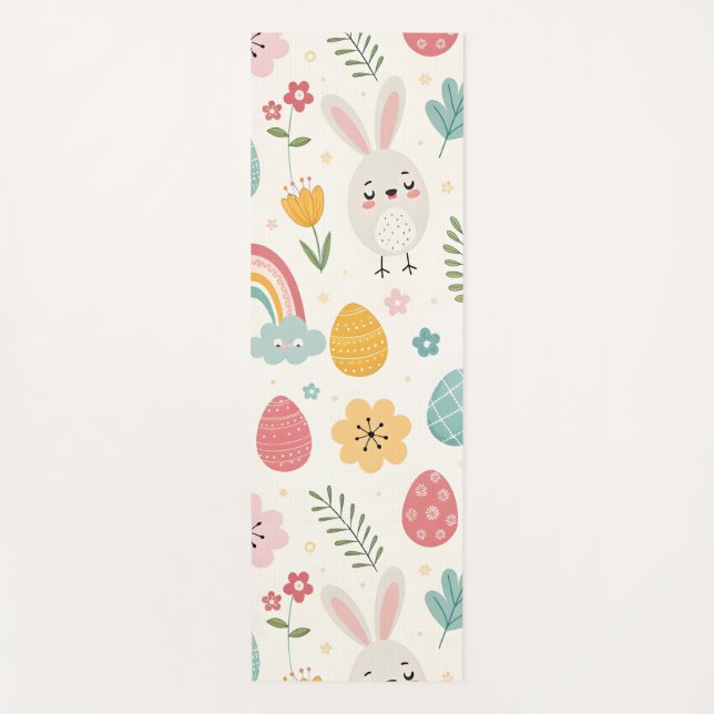 Easter Bunny Pattern Yoga Mat (Front)