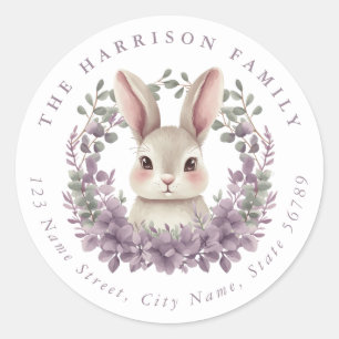 Easter Bunny Personalised Name Round Stickers