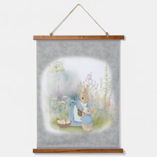 easter bunny peter with flowers hanging tapestry