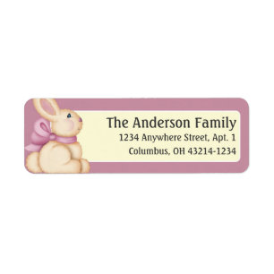 Easter Bunny Pink Color d2 Return Address Labels