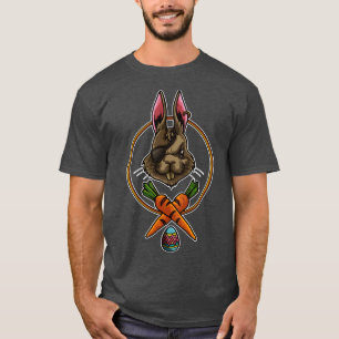 Easter Bunny Pirate Happy Easter Coloured Eggs T-Shirt