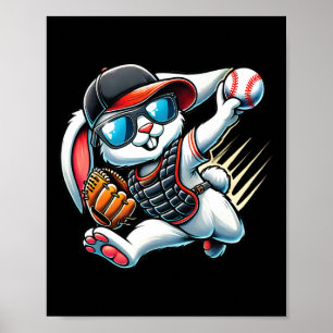Easter Bunny Playing Sell Catcher Teen Boys Kid Se Poster