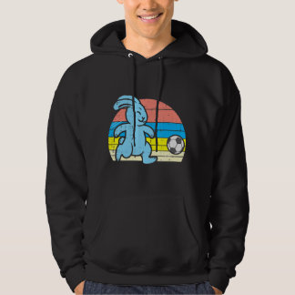 Easter Bunny Playing Soccer Retro Football Boys Gi Hoodie