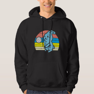 Easter Bunny Playing Volleyball Retro Sports Men W Hoodie
