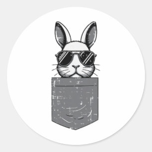 Easter Bunny Pocket Sungles Cool Rabbit Men Women Classic Round Sticker