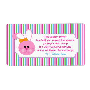Easter Bunny Poop Party Favour Sticker