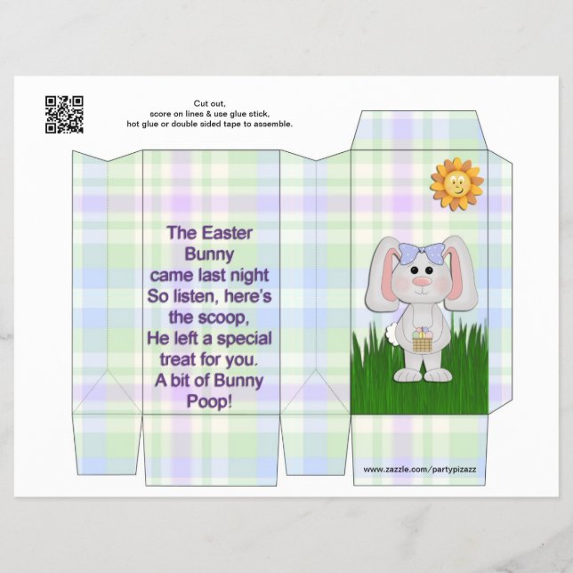 Easter Bunny POOP Pinch box Party Favours FUNNY Flyer (Front)