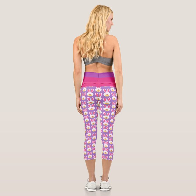 Easter Bunny Pop Fashion Capris Leggings (Back)