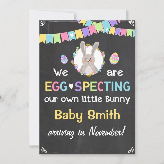 Easter Bunny Pregnancy Reveal Announcement (Front)